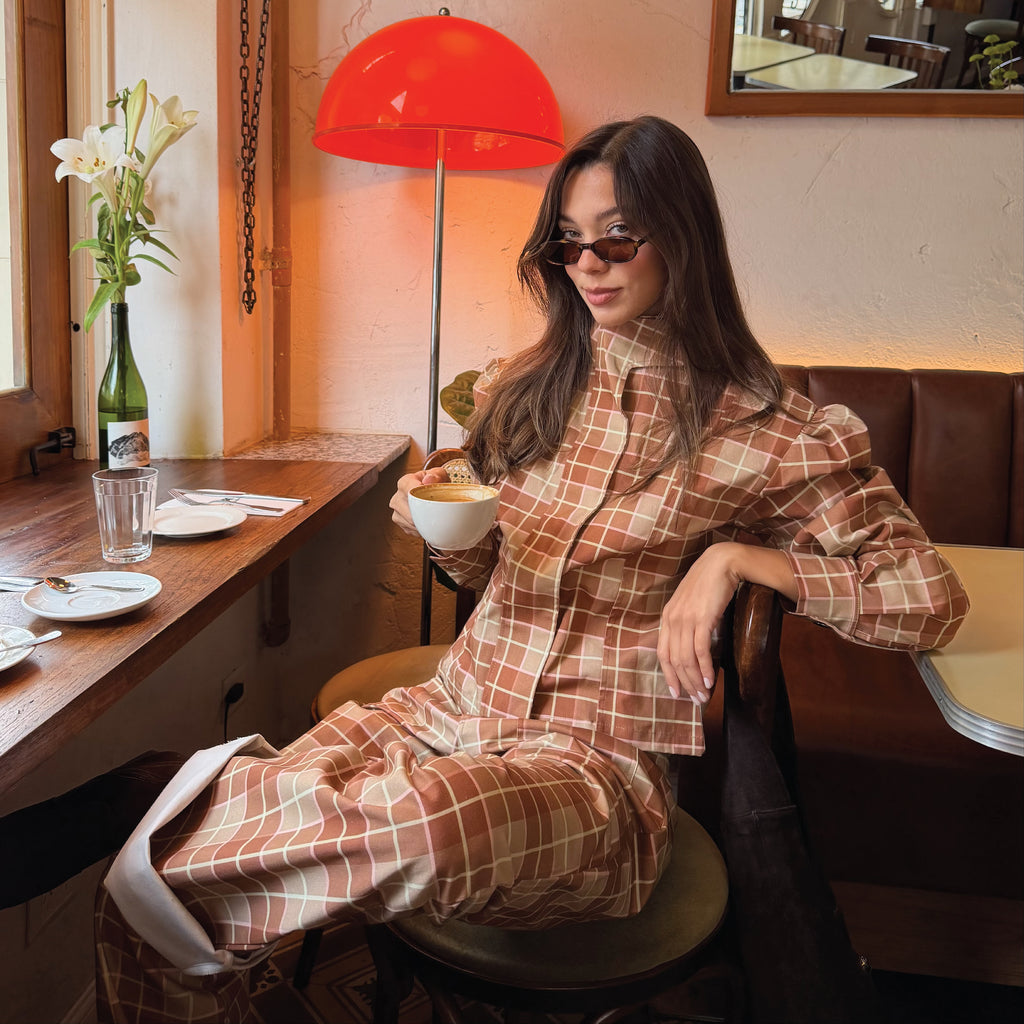 Plaid trousers- Dulce de leche