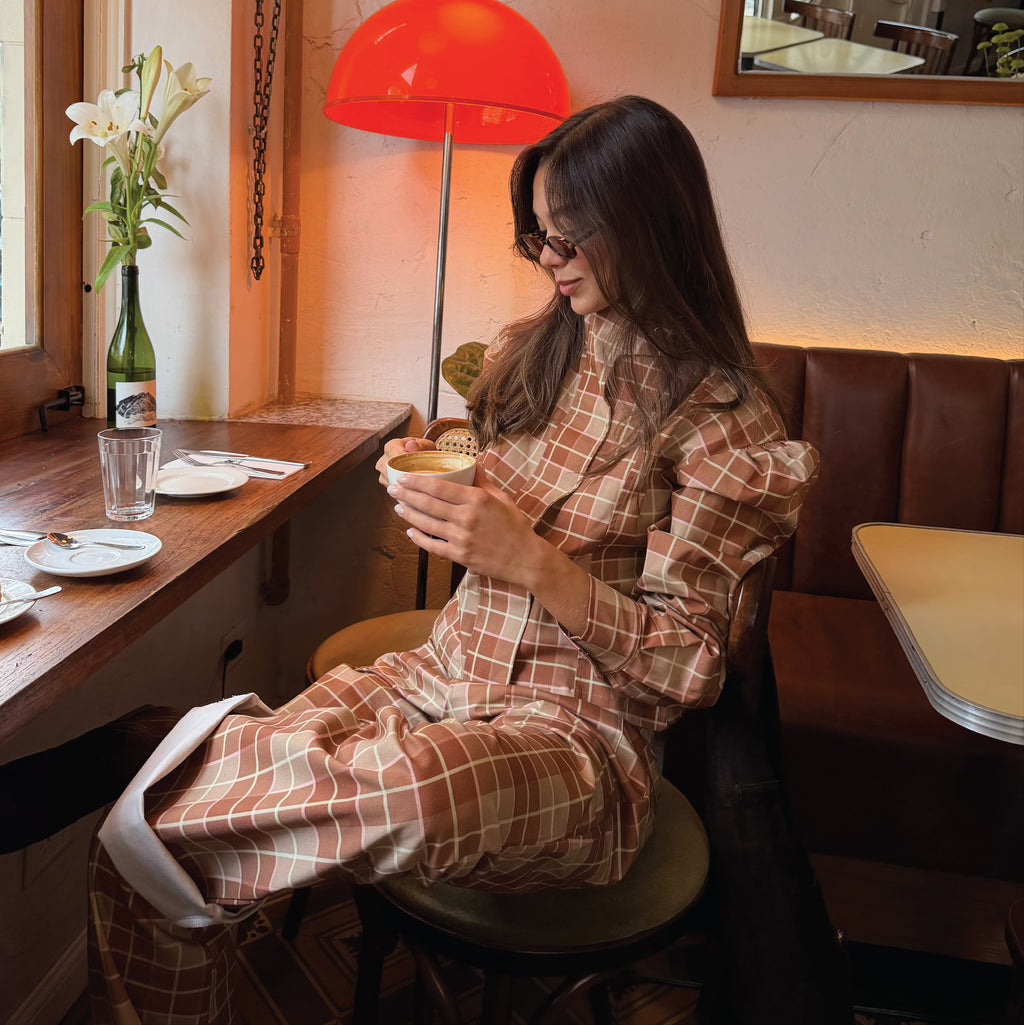 Plaid trousers- Dulce de leche