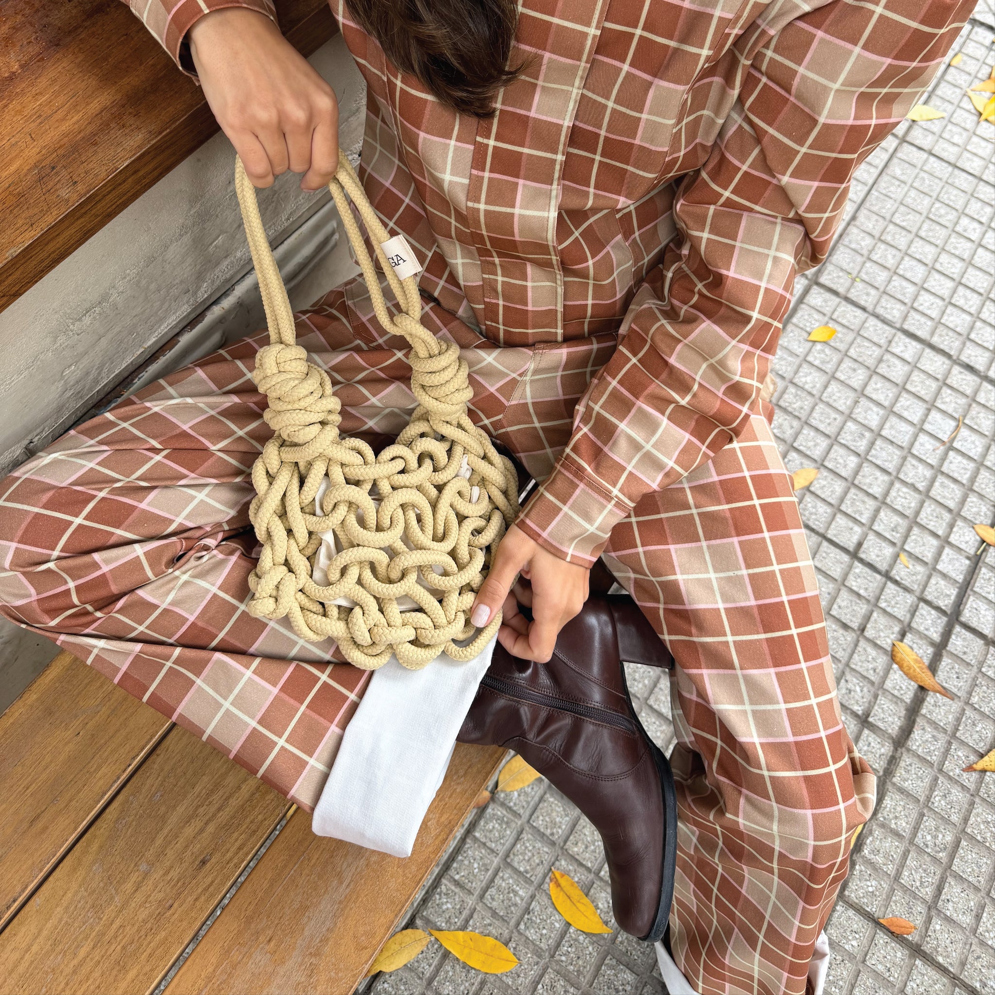 Plaid trousers- Dulce de leche