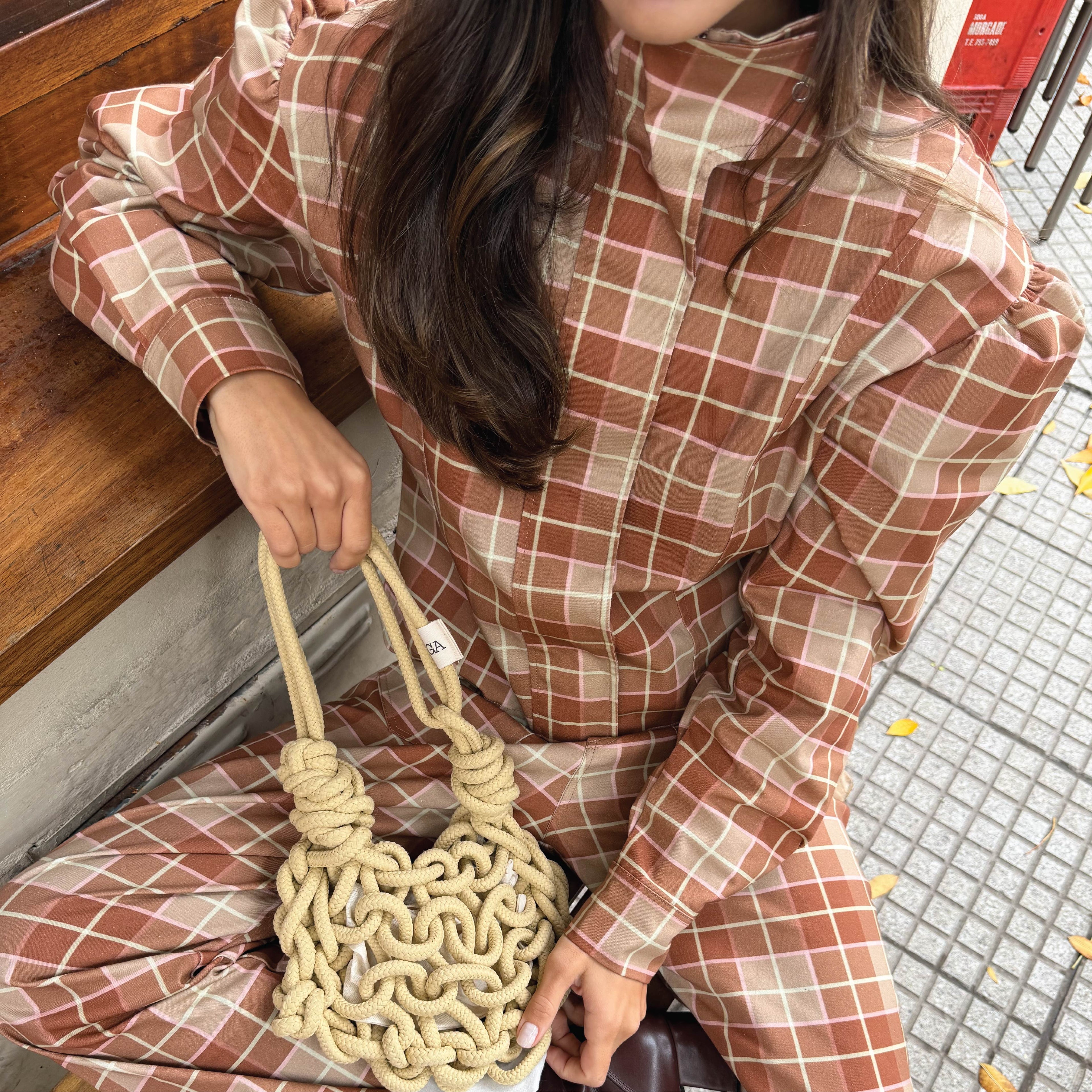 Plaid jacket- Dulce de leche