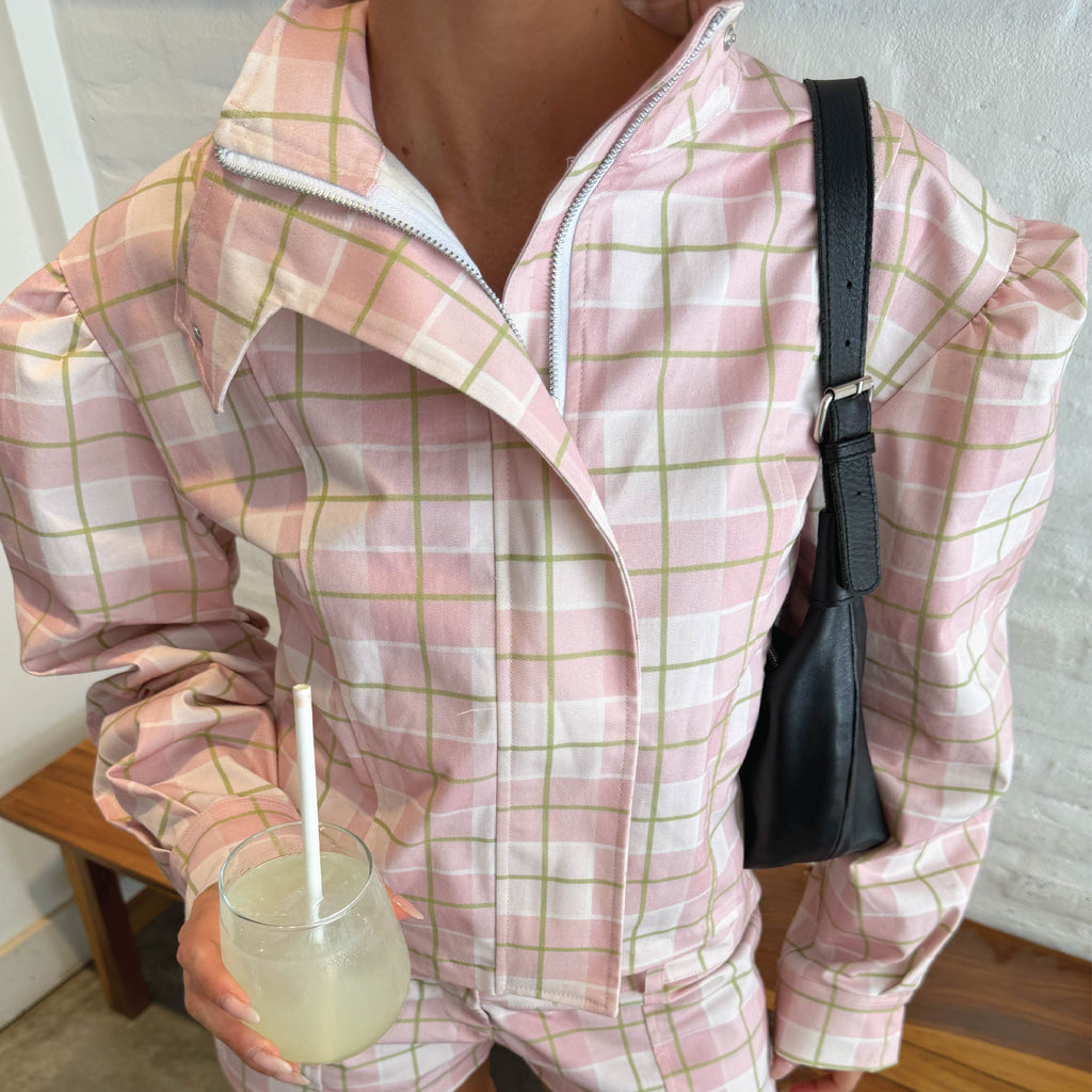Plaid jacket- Pastel